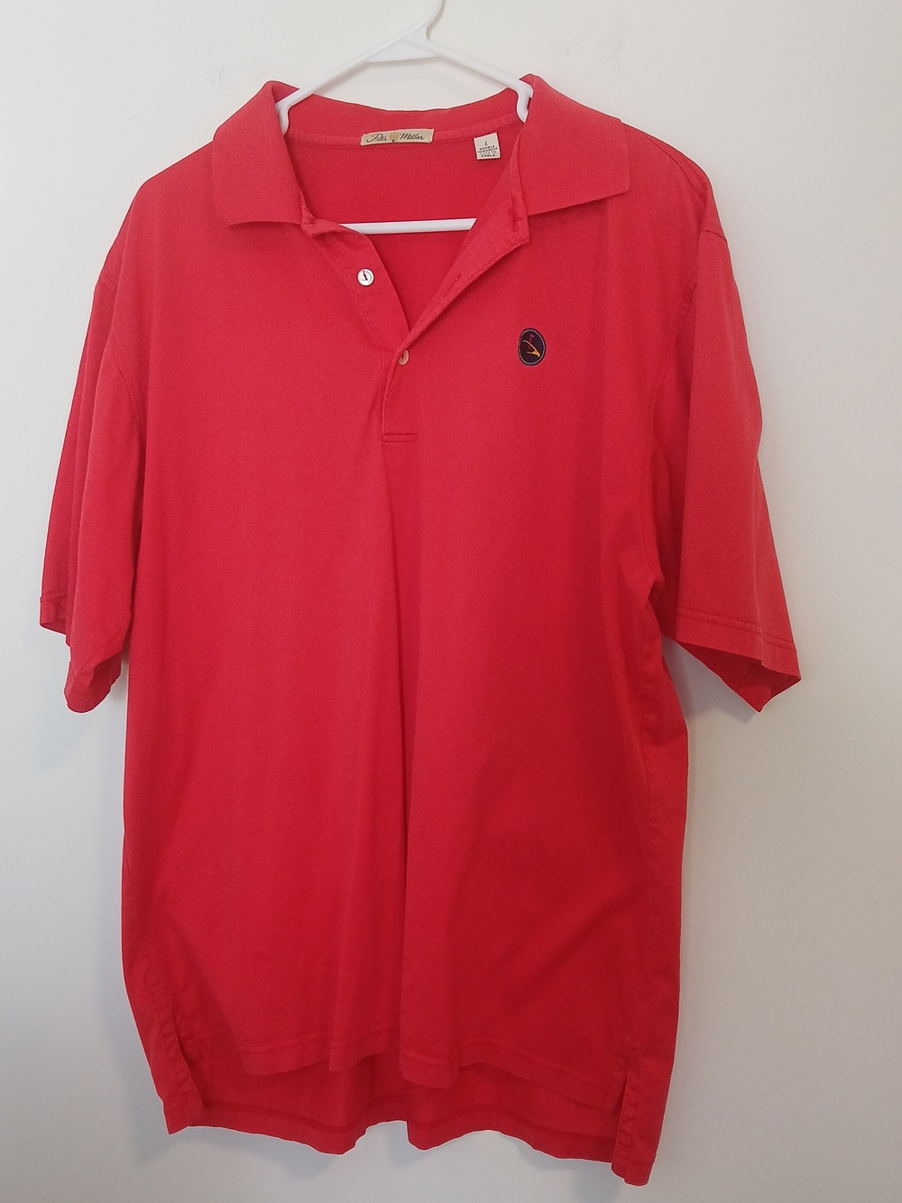 Peter Millar Men's Red Polo Shirt with Golf Logo
